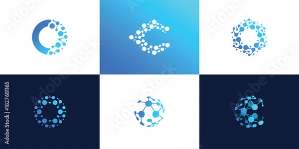 Obraz technology connection  icon set vector  logo design