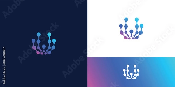 Obraz Technology connection logo design template