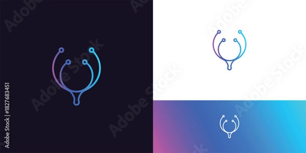 Obraz deer tech logo design inspiration