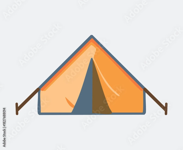 Obraz Simple Hand Drawn Vector Camping Tent Icon Illustration