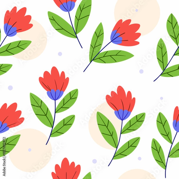 Obraz Bright Colorful Floral Pattern Background Illustration
