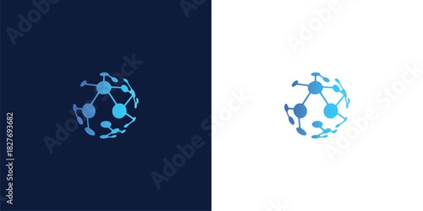 Obraz innovation digital technology network, global solution, logo design template.