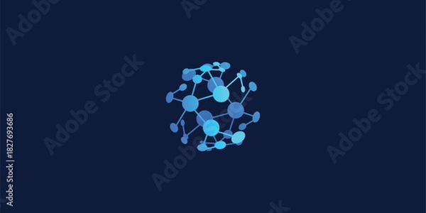 Obraz digital technology network, global solution, logo design template.