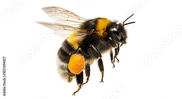 Fototapeta bee on white background