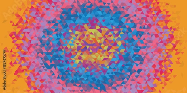 Fototapeta Vibrant Abstract Mandala of Colorful Triangles Radiating Energetic Visual Harmony