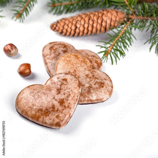 Obraz Christmas gingerbread cookies and christmas tree