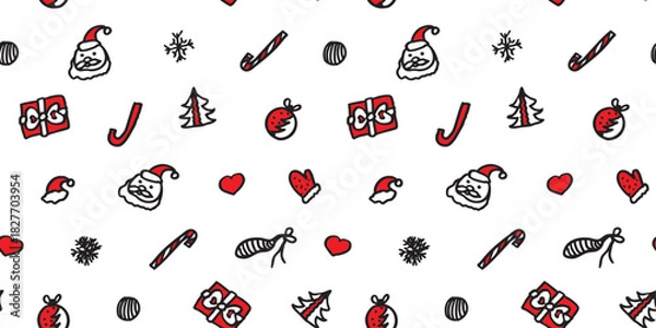 Obraz christmas seamless pattern on the white background
