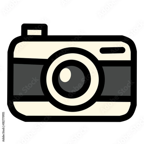 Fototapeta Retro Camera Icon – Minimal Flat Vector