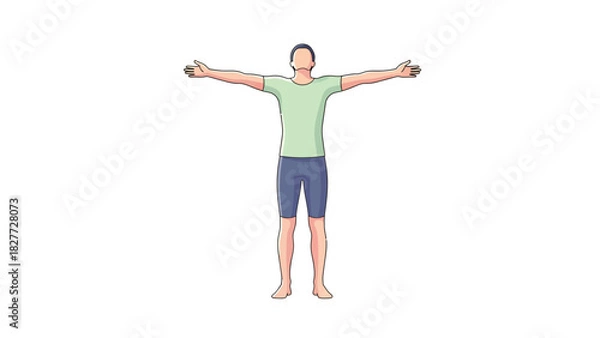 Fototapeta Illustration of a person with arms outstretched.