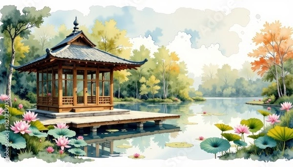 Obraz Gaze in park painting visual art showing gaze within natural beauty of park landscape