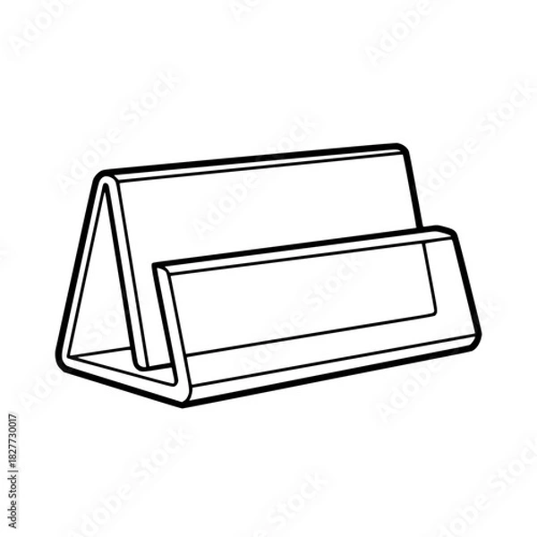 Obraz Blank Acrylic Menu Holder or Table Tent Mockup Vector Template Isolated