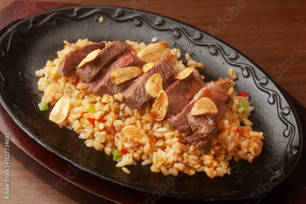 Obraz ガーリックステーキライス