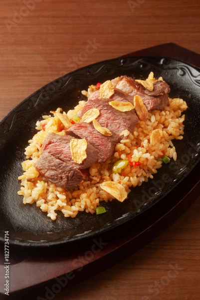 Obraz ガーリックステーキライス