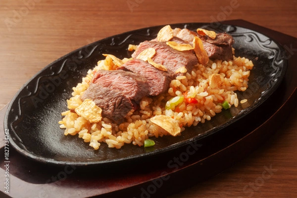 Obraz ガーリックステーキライス