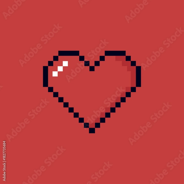 Fototapeta heart pixel icon, vector, pixel, heart icon, icon