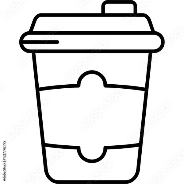Fototapeta Paper Cup Outline Icon