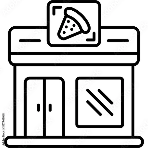 Fototapeta Pizza Shop Outline Icon