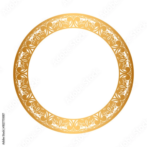 Obraz Golden mandala circle frame border