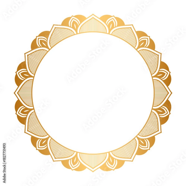 Obraz Golden circle Mandala frame border