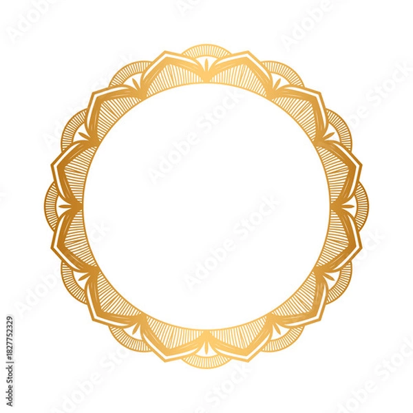 Obraz Golden circle frame border