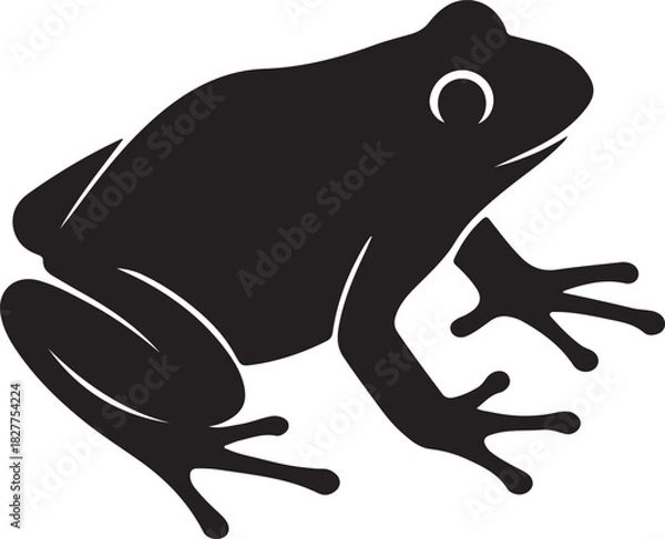 Fototapeta Frog silhouette isolated on white background