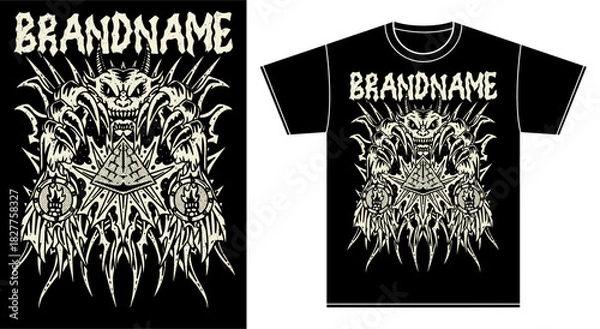 Fototapeta tshirt illustration design evil monster
