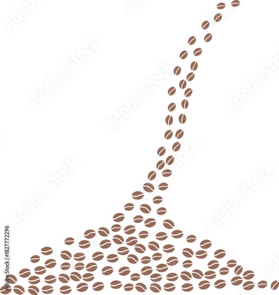 Obraz Coffee beans abstractly flowing and pouring, creating a dynamic visual design vector