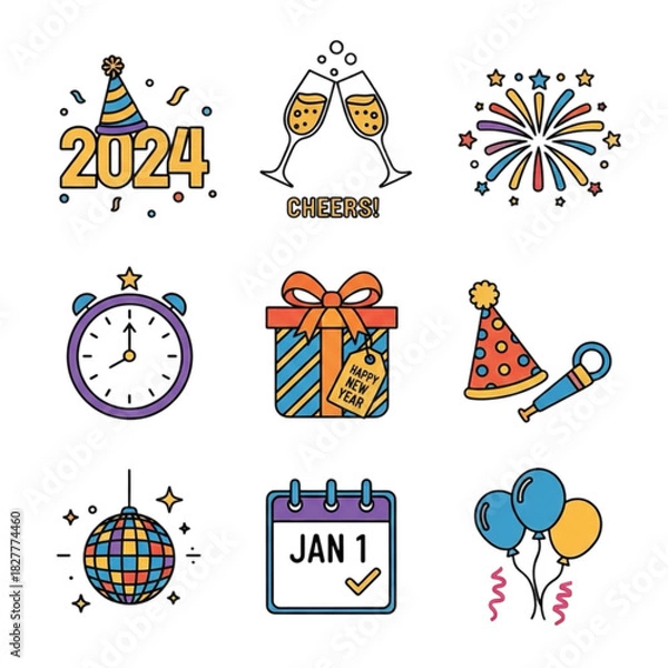 Obraz set of christmas elements