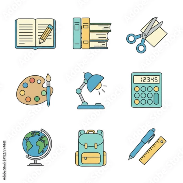 Obraz school icons set