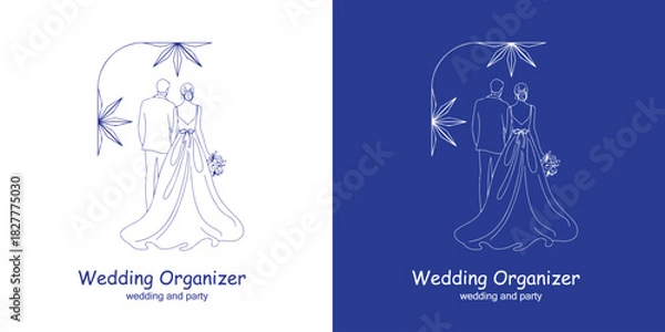 Obraz Professional Wedding Event Logo with Diamond Symbol