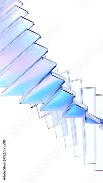 Obraz Abstract background design, futuristic glass structure, vertical orientation, 3d render