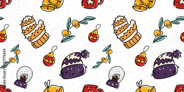 Obraz Seamless Christmas sweets pattern for festive wrapping