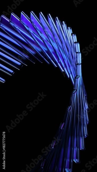 Obraz Abstract background design, futuristic glass structure, vertical orientation, 3d render