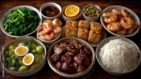 Fototapeta meat and vegetables