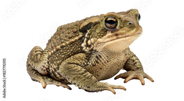 Fototapeta Isolated amphibian toad facing right, bumpy texture, detailed animal, in studio light