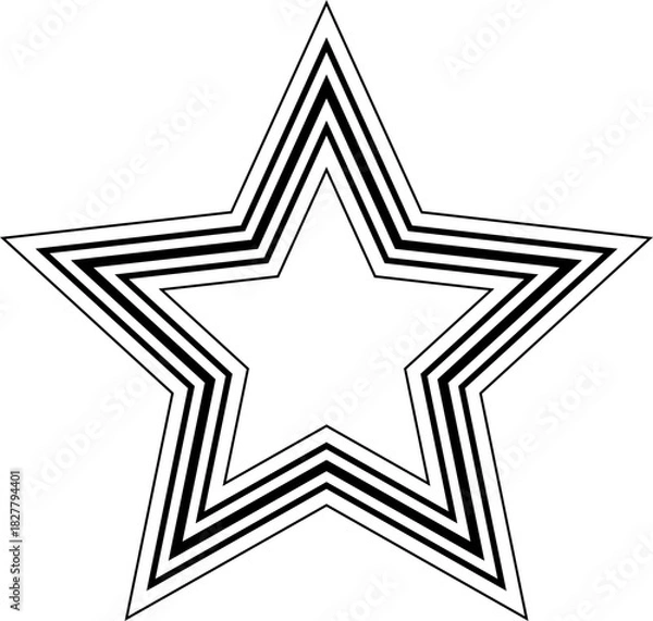 Obraz Line Stripped Star Shape Sign