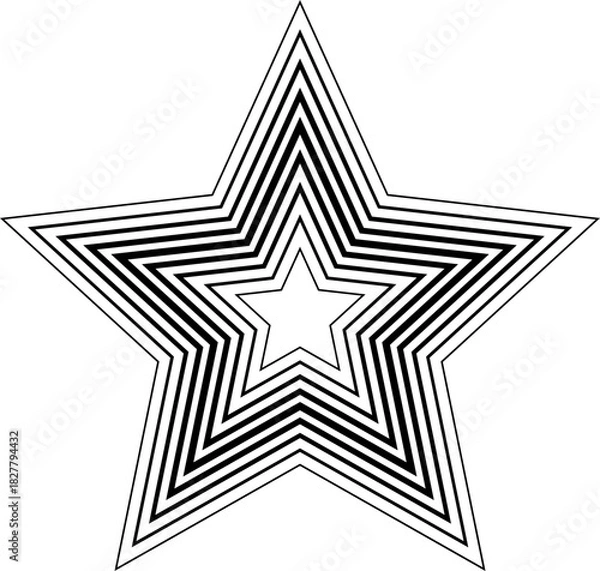 Obraz Line Stripped Star Shape Sign