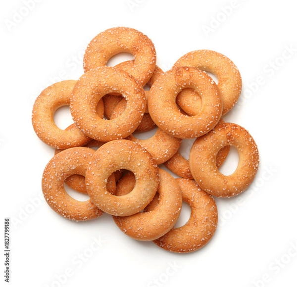 Obraz Top view of sugar ring biscuits
