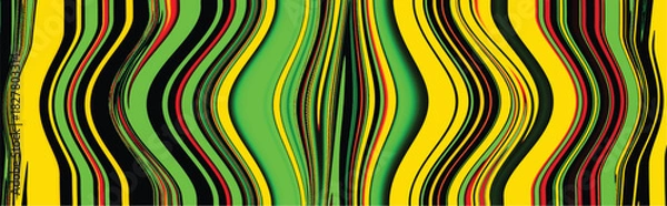 Obraz Multicolor glowing twisted lines on black background. Abstract psychedelic Vector illustration	