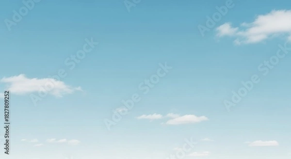 Fototapeta Blue Sky with Fluffy White Clouds