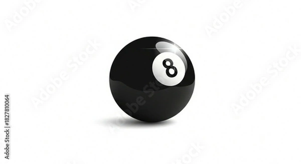 Obraz Black eight ball isolated on white background with shadow