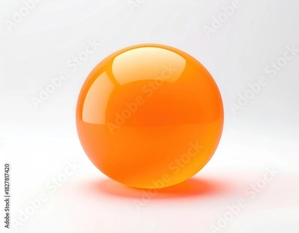 Obraz Glossy orange sphere on bright white surface