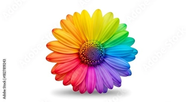 Fototapeta Colorful flower petals display a rainbow spectrum of hues.