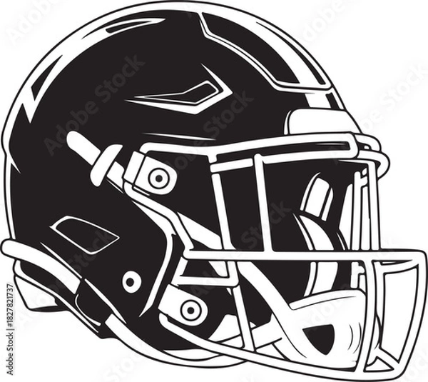 Fototapeta American Football Player Silhouettes in Action Poses