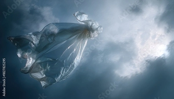 Obraz Light blue fabric in flight