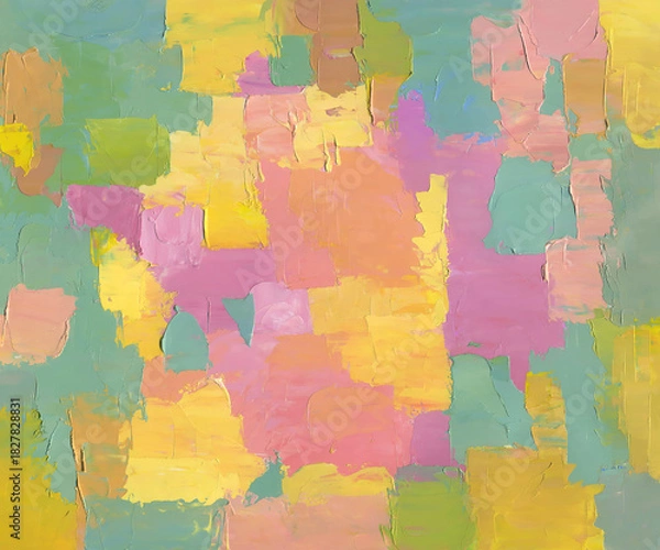 Obraz Picturesque oil paint textures as colorful abstract background, patchwork pattern, сolorfull wallpaper, art print, etc.