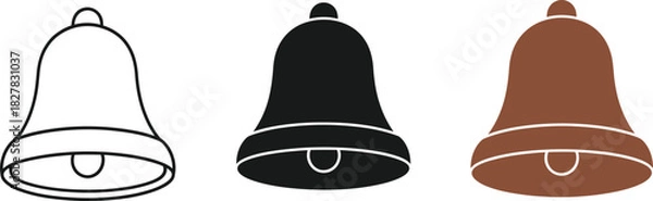 Obraz Three bell icons in different styles for modern design