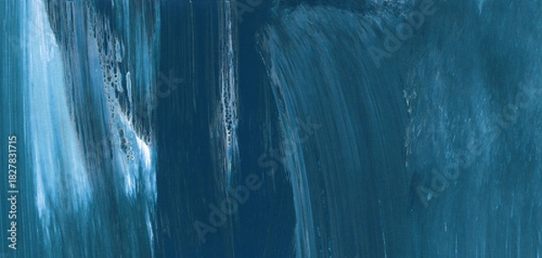 Obraz Blue abstract acrylic paint texture background like water splash for wide wallpaper.
