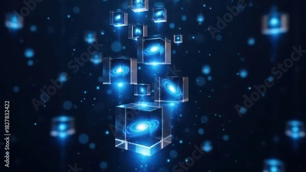 Fototapeta Digital Galaxy Cubes Space Abstraction
