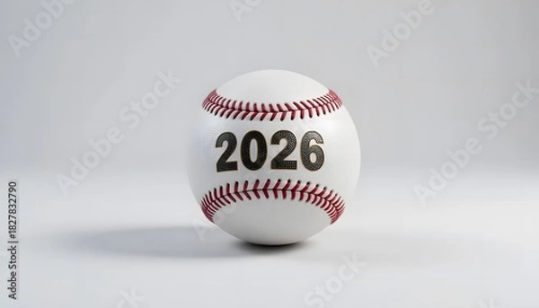 Obraz “2026 Baseball on White Background”. 2026 baseball